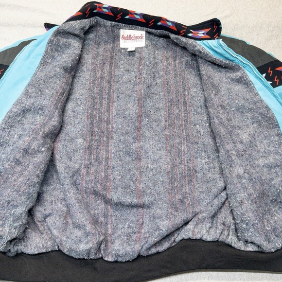 VTG USA Made Saddlebrook Western Wear Aztec Navajo Blanket Lined Jacket Size L - Picture 6 of 13